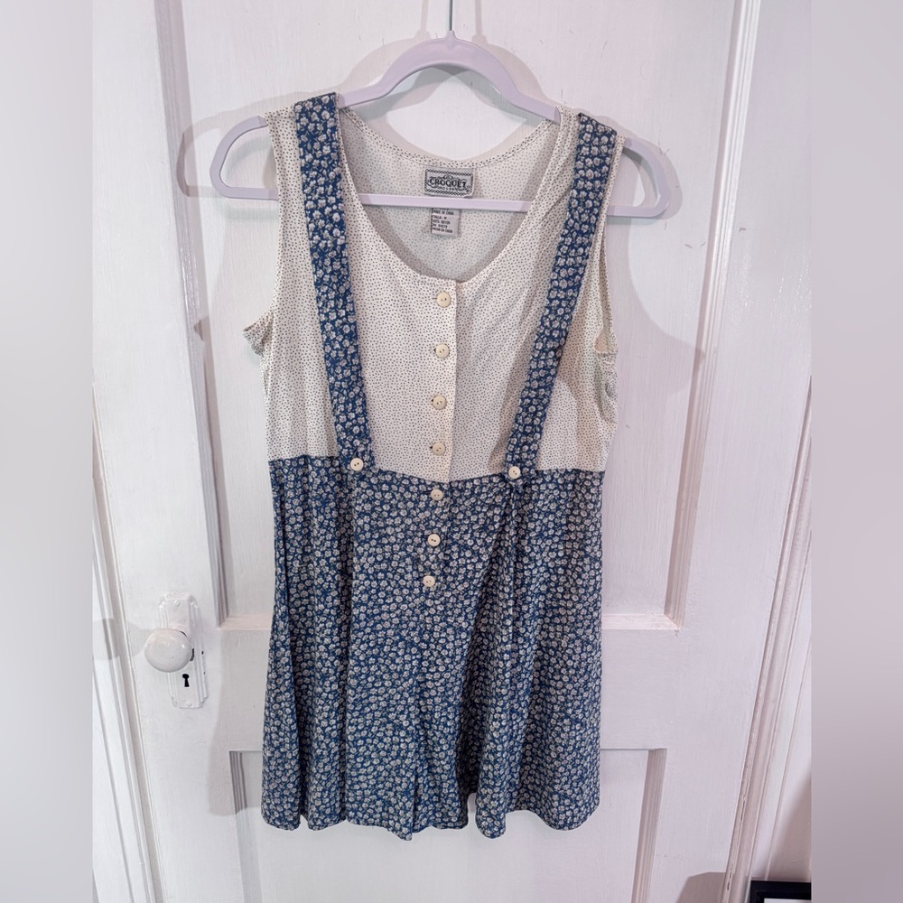 Vintage Women’s Floral Jumper Romper Jumpsuit Shorts Medium Cottagecore